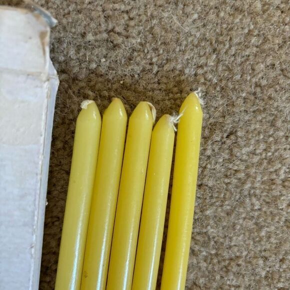5 Yellow 10” Taper Candles - Picture 3 of 3